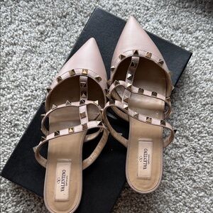 Valentino Women's Pink Studded Flats mule